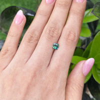 1.09 Ct. Bluish Green Sapphire from Madagascar Life Style