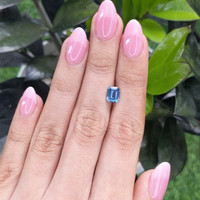 1.56 Ct. Greenish Blue Sapphire from Madagascar Life Style