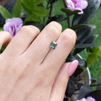 1.66 Ct. Bluish Green Sapphire from Madagascar Life Style