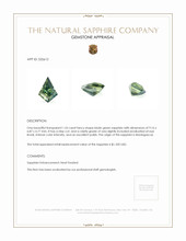 1.55 Ct. Bluish Green Sapphire from Madagascar Appraisal