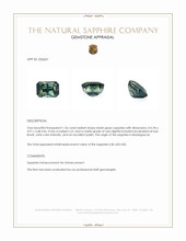 1.56 Ct. Bluish Green Sapphire from Madagascar Appraisal