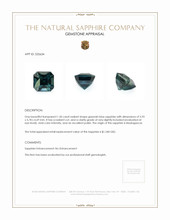 1.50 Ct. Greenish Blue Sapphire from Madagascar Appraisal