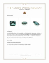 1.07 Ct. Bluish Green Sapphire from Madagascar Appraisal