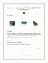 1.01 Ct. Bluish Green Sapphire from Madagascar Appraisal