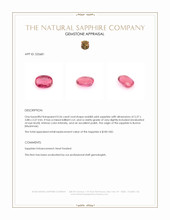 0.56 Ct. Reddish Pink Sapphire from Burma (Myanmar) Appraisal