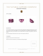 1.04 Ct. Purplish Pink Sapphire from Ceylon (Sri Lanka) Appraisal