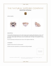 0.92 Ct. Peach Sapphire from Ceylon (Sri Lanka) Appraisal