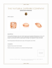 1.02 Ct. Peach Sapphire from Ceylon (Sri Lanka) Appraisal
