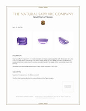 1.12 Ct. Purple Sapphire from Ceylon (Sri Lanka) Appraisal