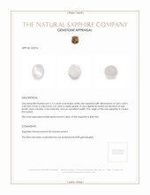 1.12 Ct. White Star Sapphire from Ceylon (Sri Lanka) Appraisal