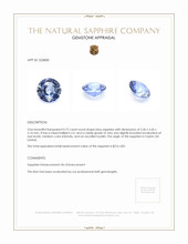 0.72 Ct. Blue Sapphire from Ceylon (Sri Lanka) Appraisal