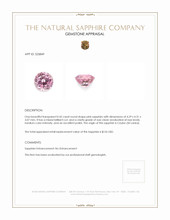 0.42 Ct. Pink Sapphire from Ceylon (Sri Lanka) Appraisal