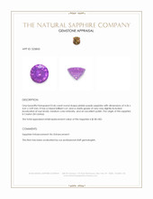 0.46 Ct. Pinkish Purple Sapphire from Ceylon (Sri Lanka) Appraisal