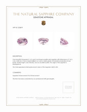 1.62 Ct. Purplish Pink Sapphire from Madagascar Appraisal