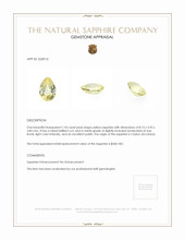1.43 Ct. Yellow Sapphire from Ceylon (Sri Lanka) Appraisal