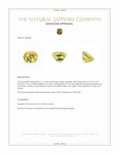 1.71 Ct. Yellow Sapphire from Ceylon (Sri Lanka) Appraisal