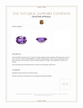 0.66 Ct. Pinkish Purple Sapphire from Ceylon (Sri Lanka) Appraisal
