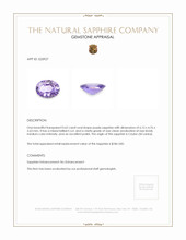 0.62 Ct. Purple Sapphire from Ceylon (Sri Lanka) Appraisal