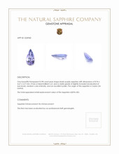 0.98 Ct. Bluish Purple Sapphire from Ceylon (Sri Lanka) Appraisal