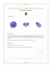 0.84 Ct. Violet Sapphire from Ceylon (Sri Lanka) Appraisal