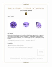 0.69 Ct. Purple Sapphire from Ceylon (Sri Lanka) Appraisal