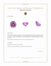 0.68 Ct. Purplish Pink Sapphire from Ceylon (Sri Lanka) Appraisal