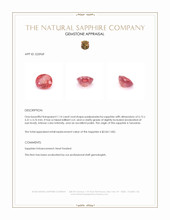 1.14 Ct. Padparadscha Sapphire from Tanzania Appraisal