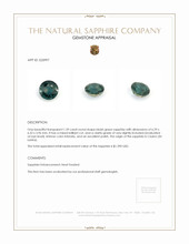 1.39 Ct. Bluish Green Sapphire from Ceylon (Sri Lanka) Appraisal