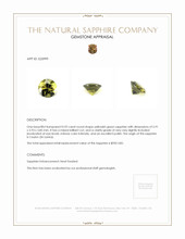 0.92 Ct. Yellowish Green Sapphire from Ceylon (Sri Lanka) Appraisal