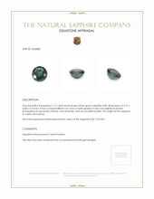 1.17 Ct. Bluish Green Sapphire from Ceylon (Sri Lanka) Appraisal