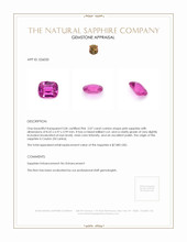 2.07 Ct. Pink Sapphire from Ceylon (Sri Lanka) Appraisal