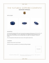 0.89 Ct. Blue Sapphire from Ceylon (Sri Lanka) Appraisal