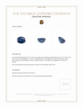 1.09 Ct. Blue Sapphire from Ceylon (Sri Lanka) Appraisal