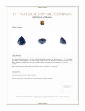 1.73 Ct. Blue Sapphire from Ceylon (Sri Lanka) Appraisal