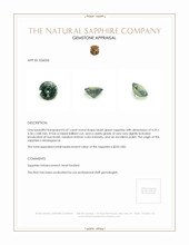 0.47 Ct. Bluish Green Sapphire from Madagascar Appraisal