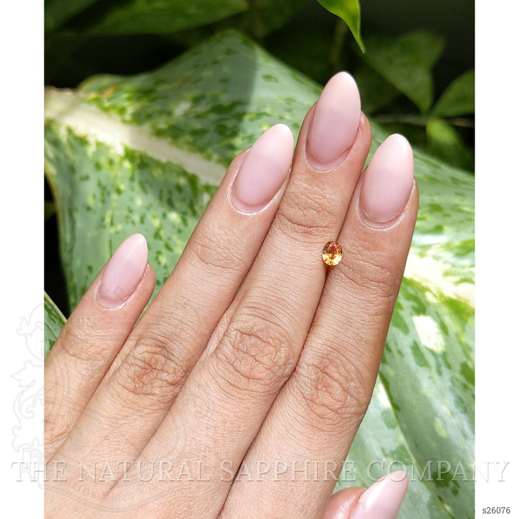 0.36 Ct. Yellowish Orange Sapphire from Ceylon (Sri Lanka)