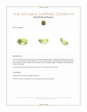 0.58 Ct. Yellowish Green Sapphire from Ceylon (Sri Lanka) Appraisal