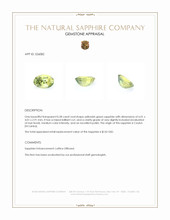 0.58 Ct. Yellowish Green Sapphire from Ceylon (Sri Lanka) Appraisal