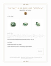 0.72 Ct. Green Sapphire from Ceylon (Sri Lanka) Appraisal