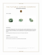 0.72 Ct. Green Sapphire from Ceylon (Sri Lanka) Appraisal