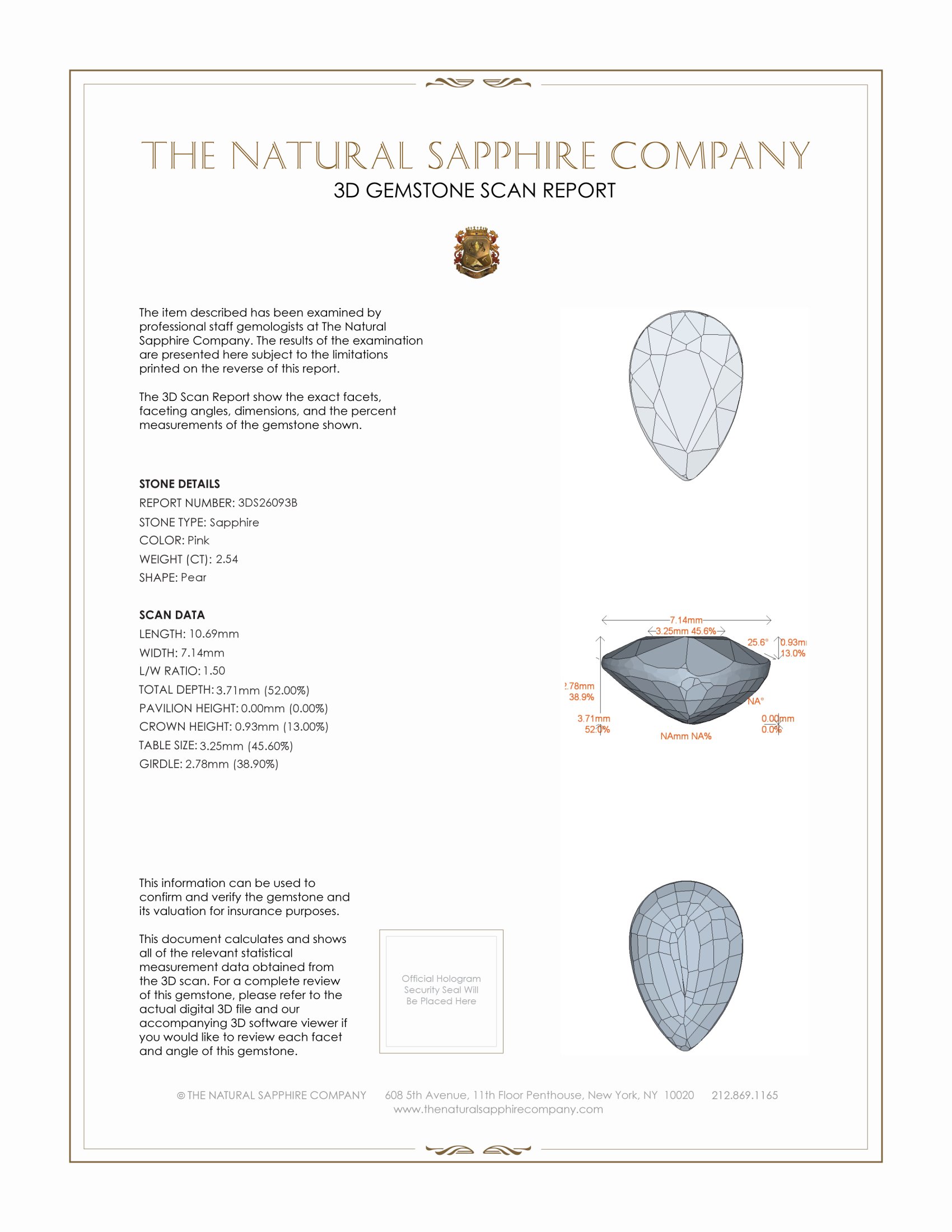 2.54 Ct. Pink Sapphire from Ceylon (Sri Lanka)