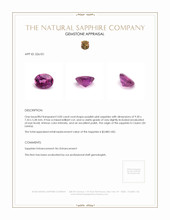 3.00 Ct. Purplish Pink Sapphire from Ceylon (Sri Lanka) Appraisal