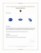 1.22 Ct. Blue Sapphire from Ceylon (Sri Lanka) Appraisal