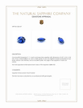 1.11 Ct. Blue Sapphire from Ceylon (Sri Lanka) Appraisal