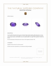 4.04 Ct. Bluish Purple Sapphire from Ceylon (Sri Lanka) Appraisal