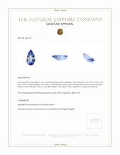 1.25 Ct. Blue Sapphire from Ceylon (Sri Lanka) Appraisal