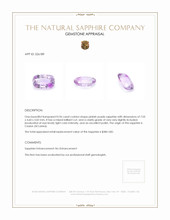 0.96 Ct. Pinkish Purple Sapphire from Ceylon (Sri Lanka) Appraisal