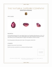 0.96 Ct. Pink Sapphire from Ceylon (Sri Lanka) Appraisal