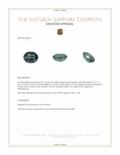 0.93 Ct. Bluish Green Sapphire from Madagascar Appraisal