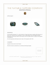 1.01 Ct. Bluish Green Sapphire from Madagascar Appraisal